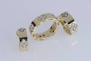 “Love in Verona” Roberto Coin Gold Jewelry Set with Diamonds