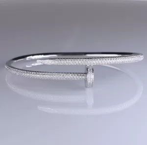 Cartier “Juste un Clou” White Gold Bracelet with Diamonds