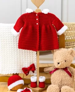 Hand Knitted Baby Christmas Outfit Set