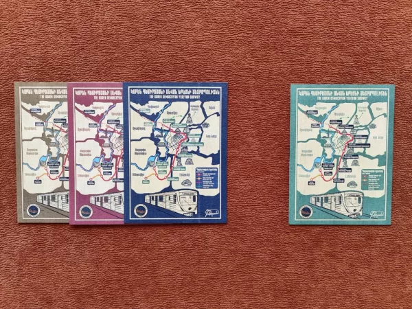 Author's Modern Map of Yerevan Subway-Postcards 3+1