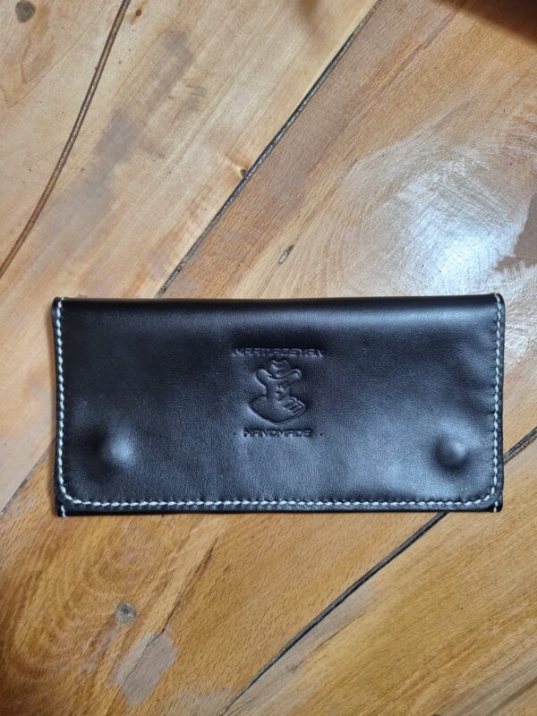 Long Black Leather Wallet