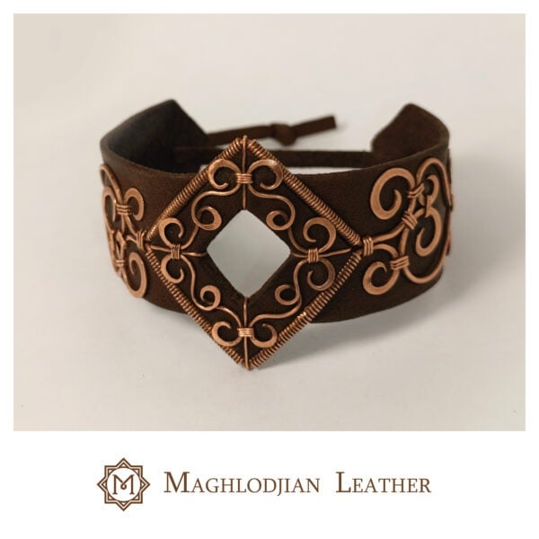 Copper Wire and Leather Bracelet