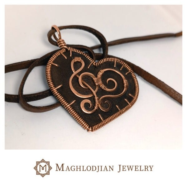 Copper Wire Heart Pendant