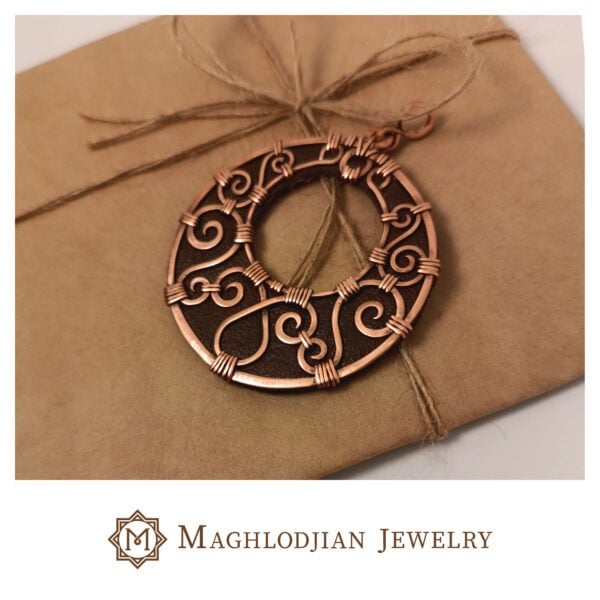 Elegant Copper Wire Pendant