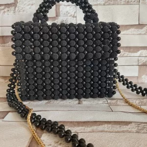 Black Beaded Handbag