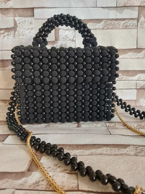 Black Beaded Handbag