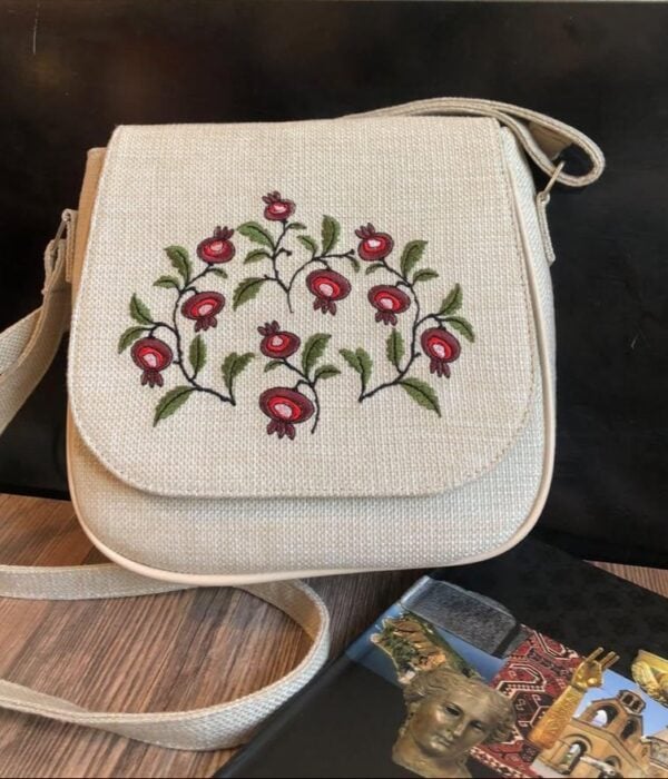 Embroidered "Circle of Pomegranates" Bag