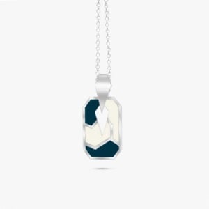 Elegant Enamel-Coated Silver Pendant