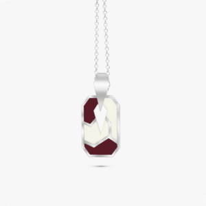 Elegant Women's Enamel-Coated Silver Pendant