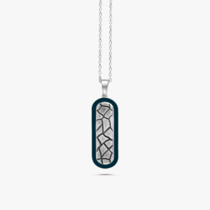 Women’s Custom Pendant with Oxidized Patterns & Enamel Coating