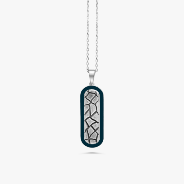 Women's Pendant with Oxidized Patterns and Enamel Coating (Model L0051KU)