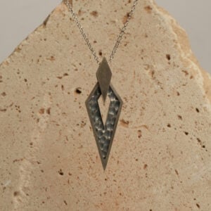 Oxidized Sterling Silver Pendant with Engraved Patterns