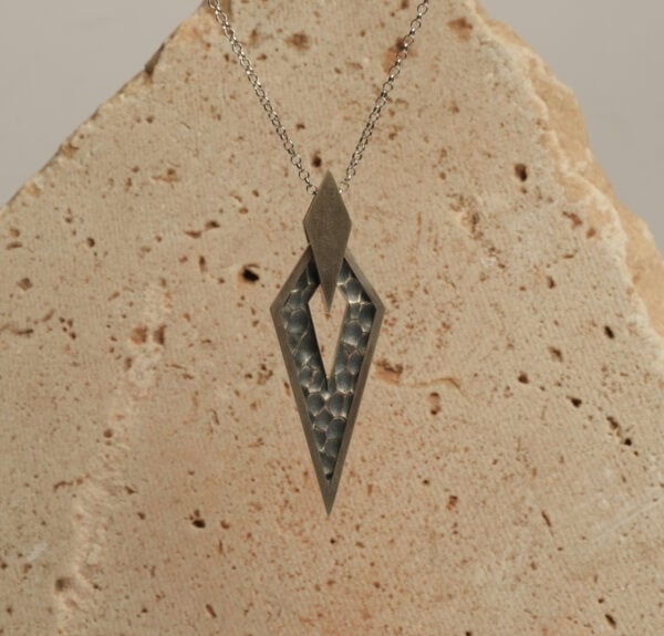 Oxidized Pendant with Engraved Patterns (Model L0044KU)