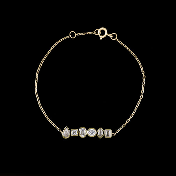 Azat Bracelet- 14 K Gold and Zirconia