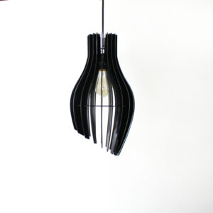 black Pendant Light, Wood lamp, Pendant lighting, Hanging Dining Light, Ceiling light, Modern Light, Lighting Fixture, Chandelier - STRIPES