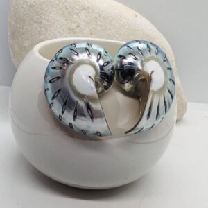 Nautilus Shell Earrings, Boho Earrings, Statement Earrings, Silver Beach Jewelry, Shell Studs, Tropical Jewelry, Sea Lovers Gift for her