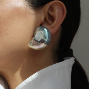 Handmade Nautilus Shell Earrings, Natural Ocean Jewelry, Silver Beach Jewelry, Beach Earrings, Unique Shell Studs, Beach Bride Earrings Gift