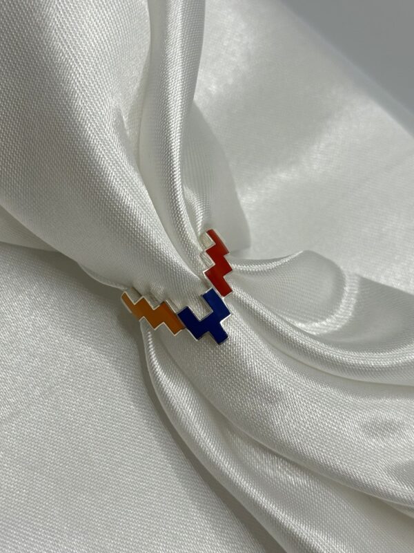 "Flag of Artsakh" Silver Rings With Tricolor Enameling